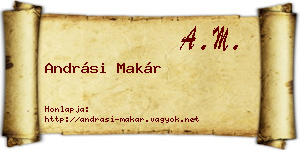 Andrási Makár névjegykártya